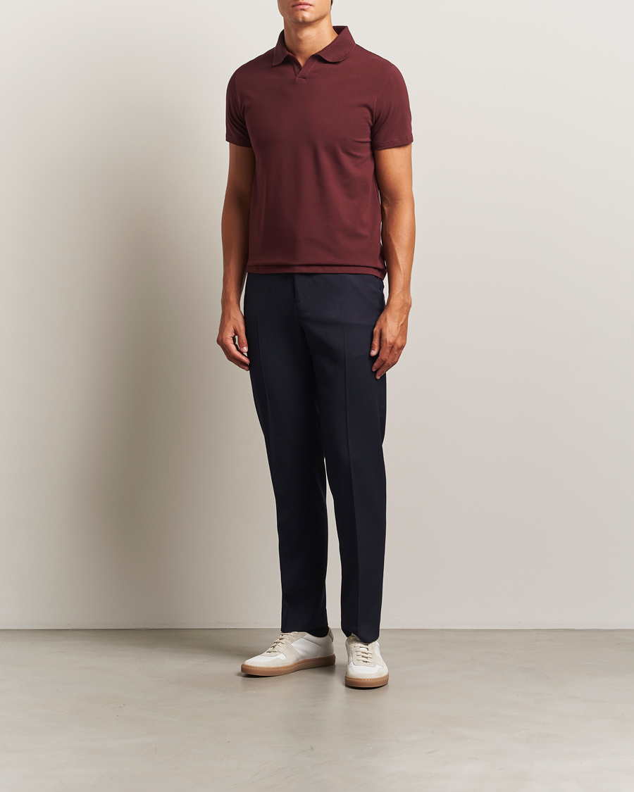 Herren | Poloshirts | Filippa K | Soft Lycra Polo T-Shirt Burgundy