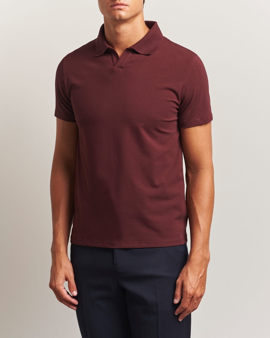 Herren | Poloshirts | Filippa K | Soft Lycra Polo T-Shirt Burgundy