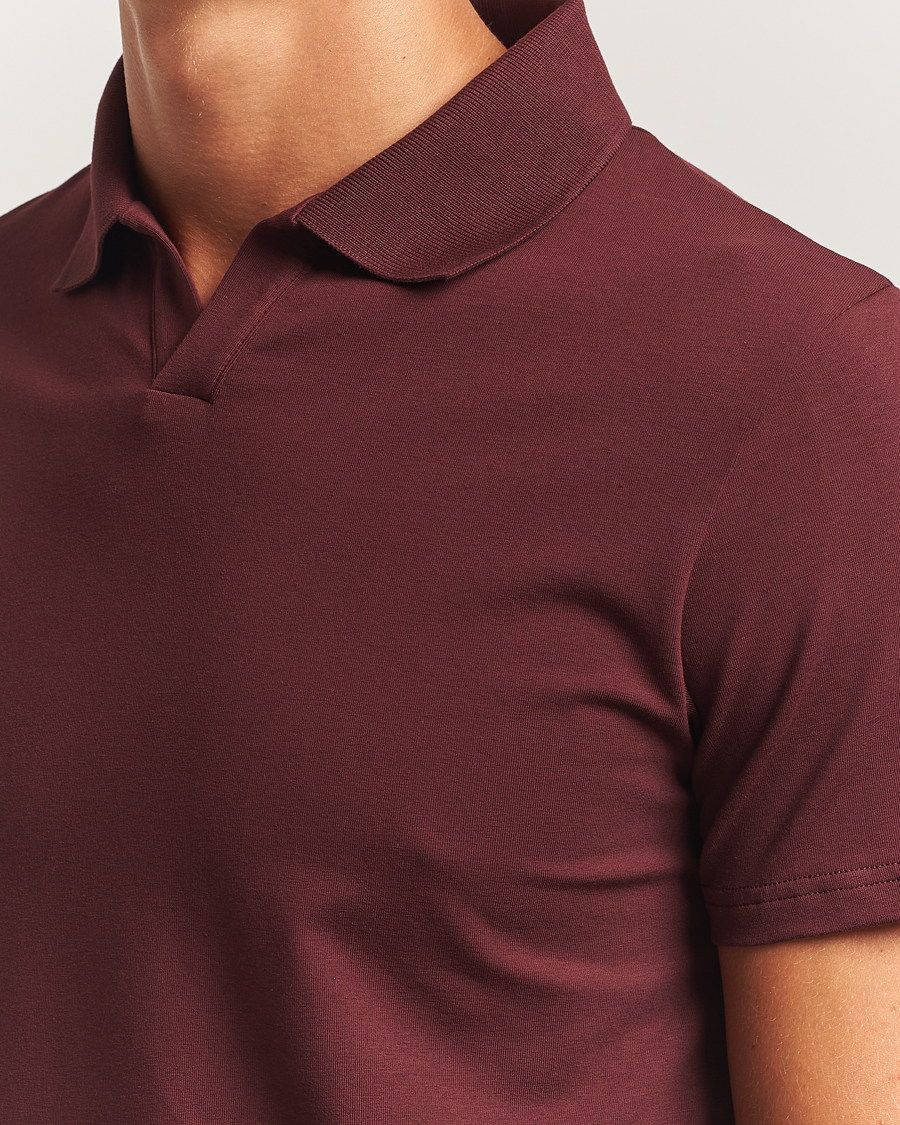 Herren | Poloshirts | Filippa K | Soft Lycra Polo T-Shirt Burgundy