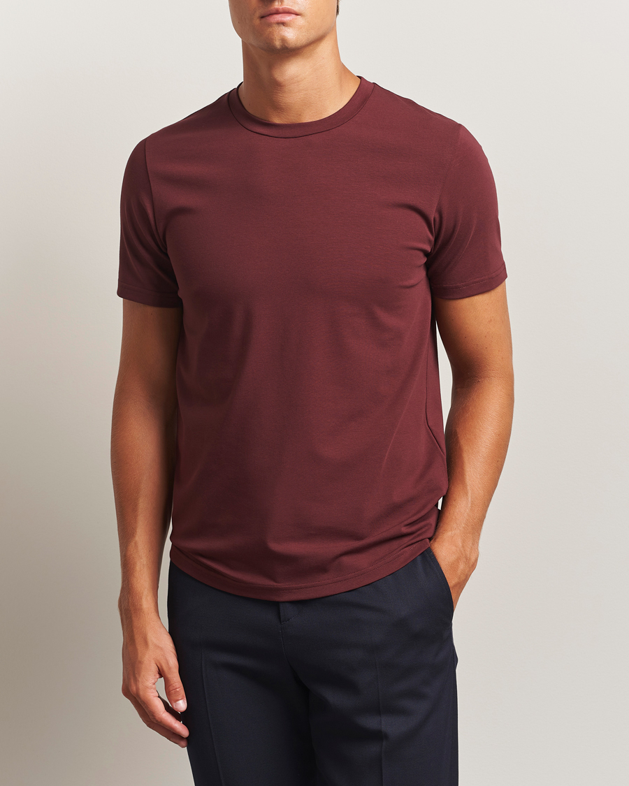 Herren | T-Shirts | Filippa K | Soft Lycra T-Shirt Burgundy