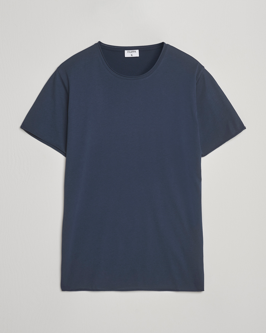 Herren | T-Shirts | Filippa K | Roll Neck Crew Neck T-Shirt Dusk Blue
