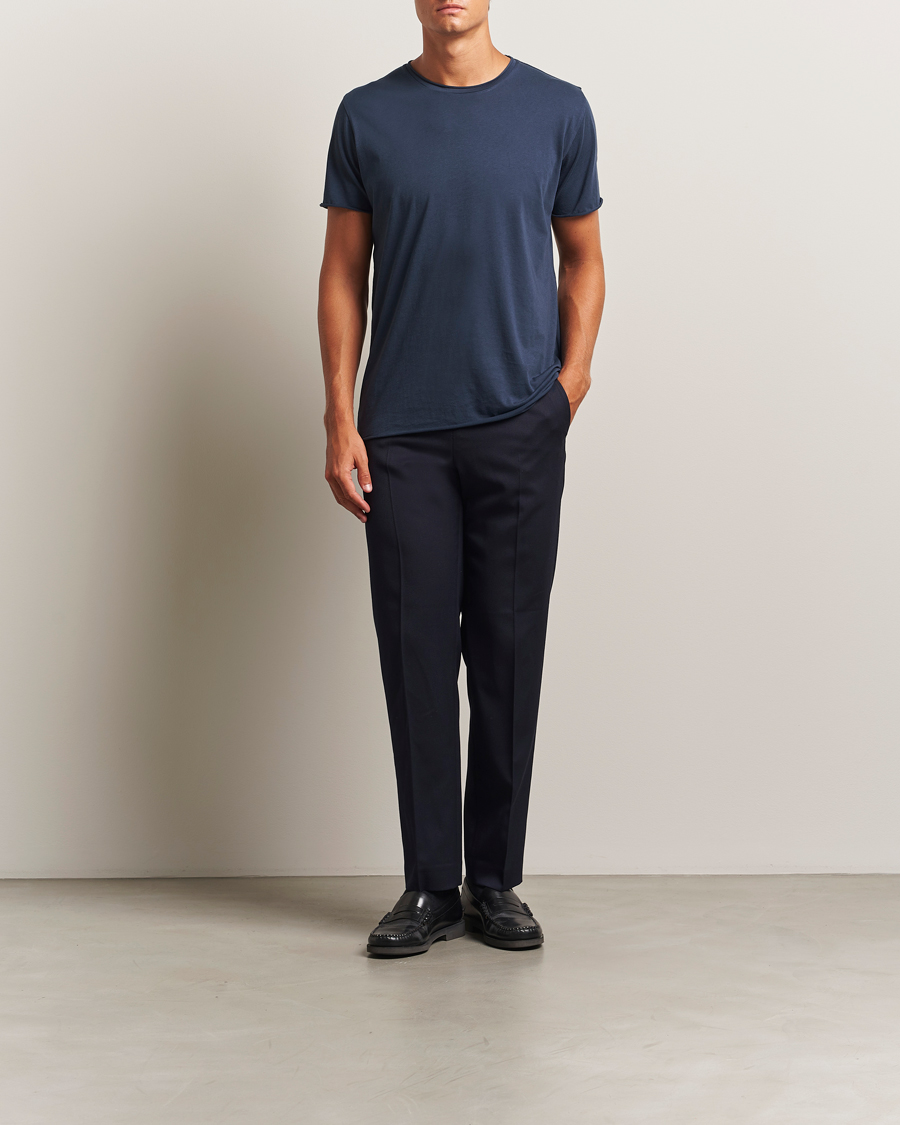 Herren | T-Shirts | Filippa K | Roll Neck Crew Neck T-Shirt Dusk Blue