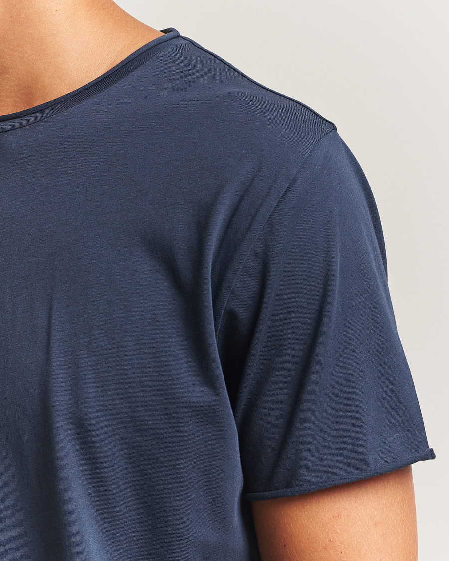 Herren | T-Shirts | Filippa K | Roll Neck Crew Neck T-Shirt Dusk Blue