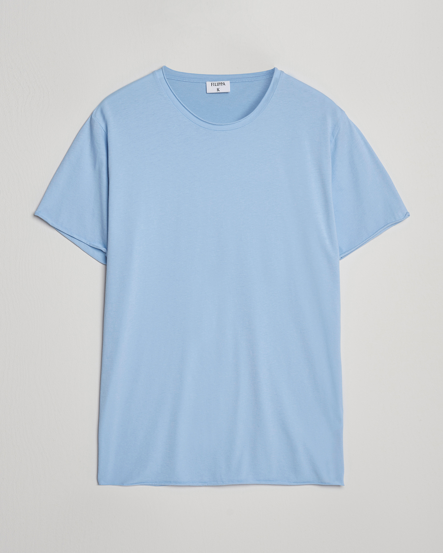 Herren | T-Shirts | Filippa K | Roll Neck Crew Neck T-Shirt Frost Blue