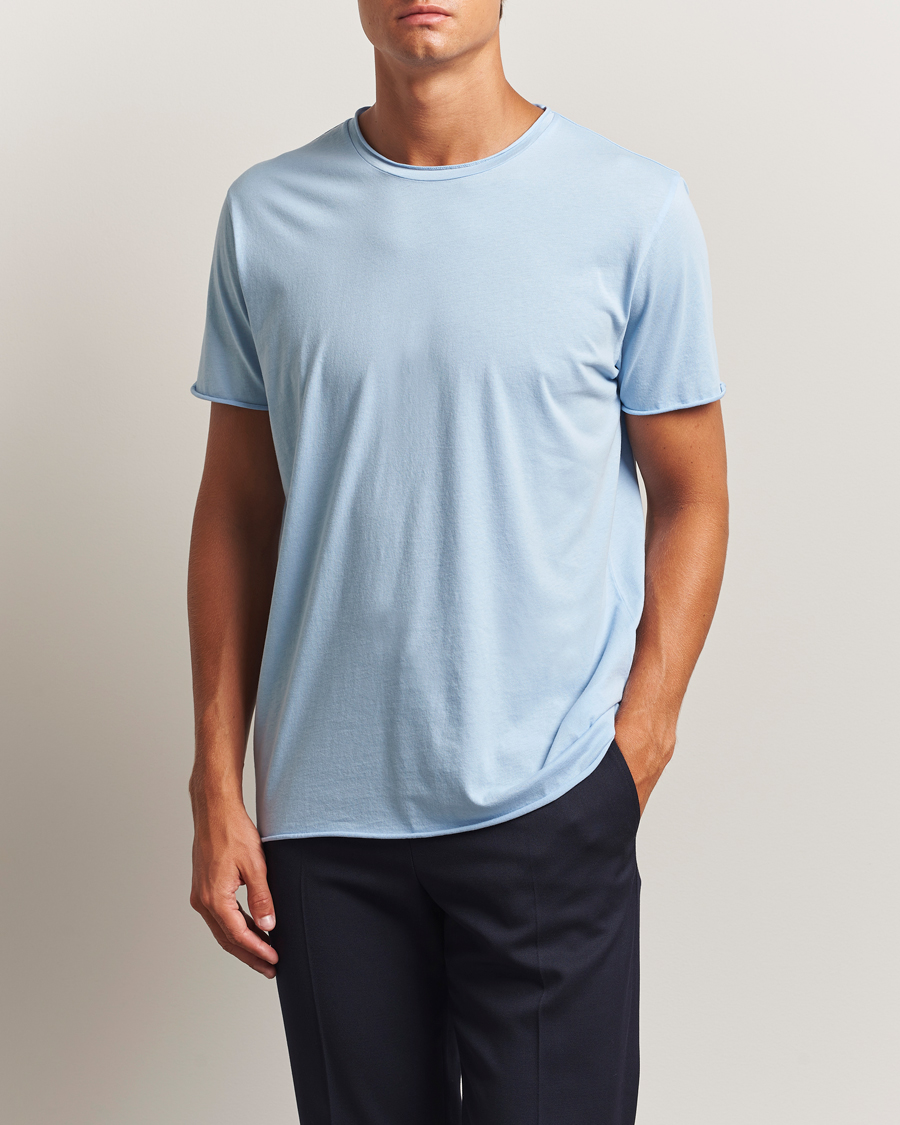 Herren | T-Shirts | Filippa K | Roll Neck Crew Neck T-Shirt Frost Blue