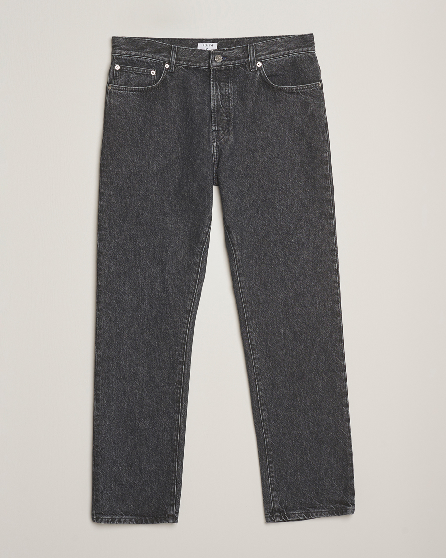 Herren | Jeans | Filippa K | Tapered Cropped Jeans Washed Black