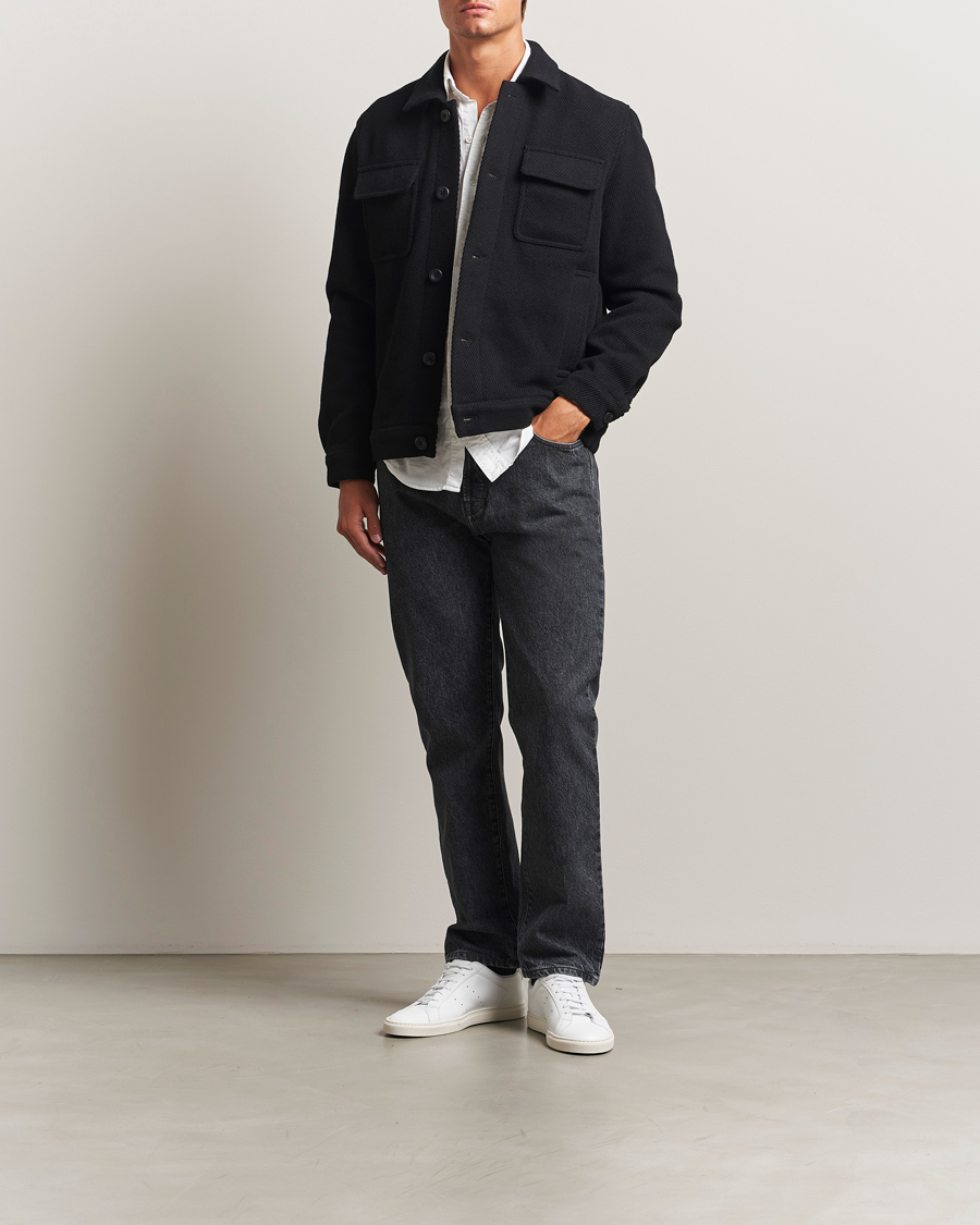 Herren | Hosen | Filippa K | Tapered Cropped Jeans Washed Black