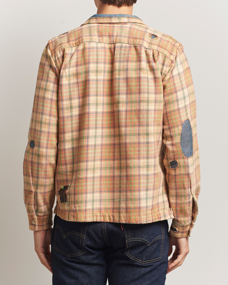 Herren | Hemden | RRL | Carter Repaired Flannel Overshirt Orange/Tan