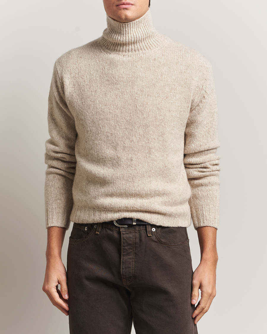 Herren | Pullover | Auralee | Cashmere Melange Rollneck Beige