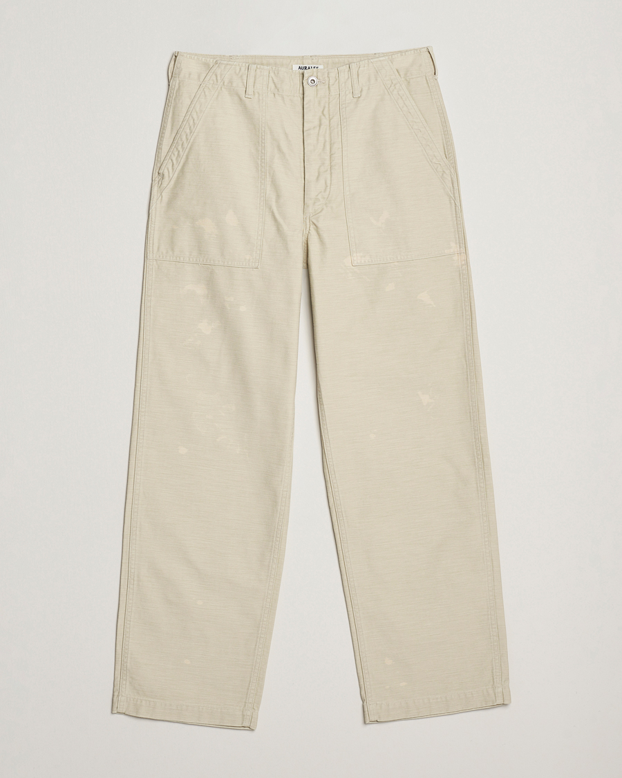 Herren | Hosen | Auralee | Bleached Satin Baker Pants Ivory