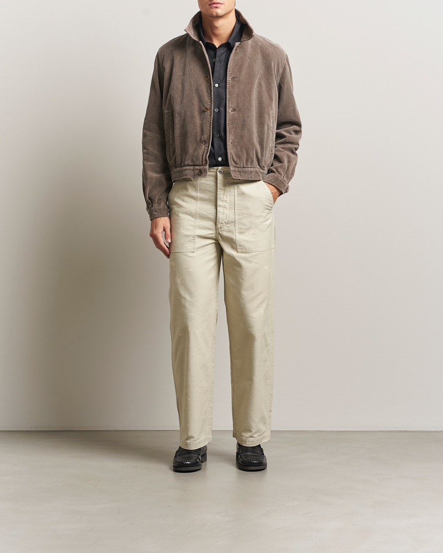 Herren | Hosen | Auralee | Bleached Satin Baker Pants Ivory