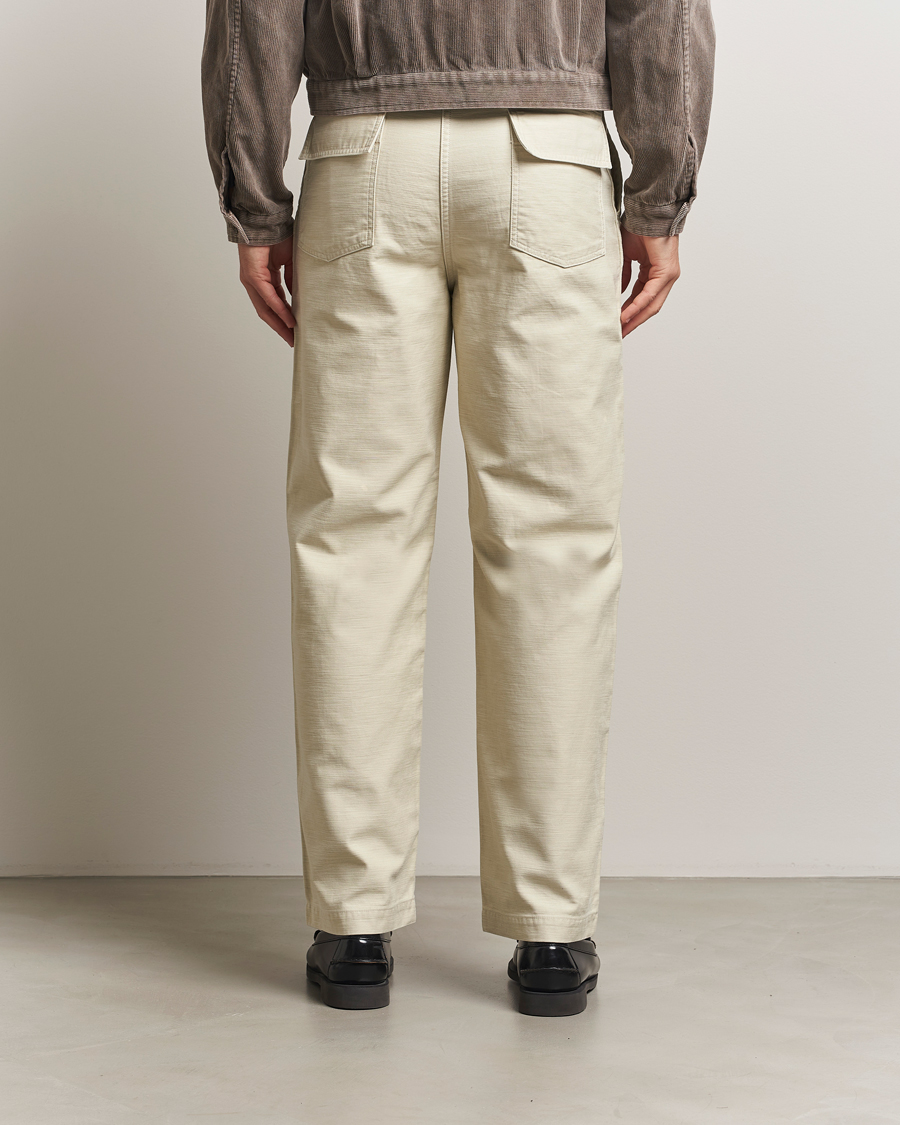 Herren | Hosen | Auralee | Bleached Satin Baker Pants Ivory