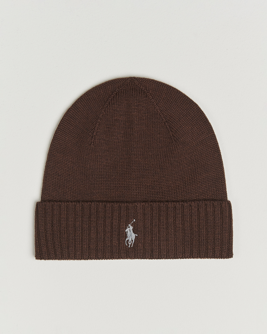Herren | Mützen | Polo Ralph Lauren | Merino Beanie Brown Melange