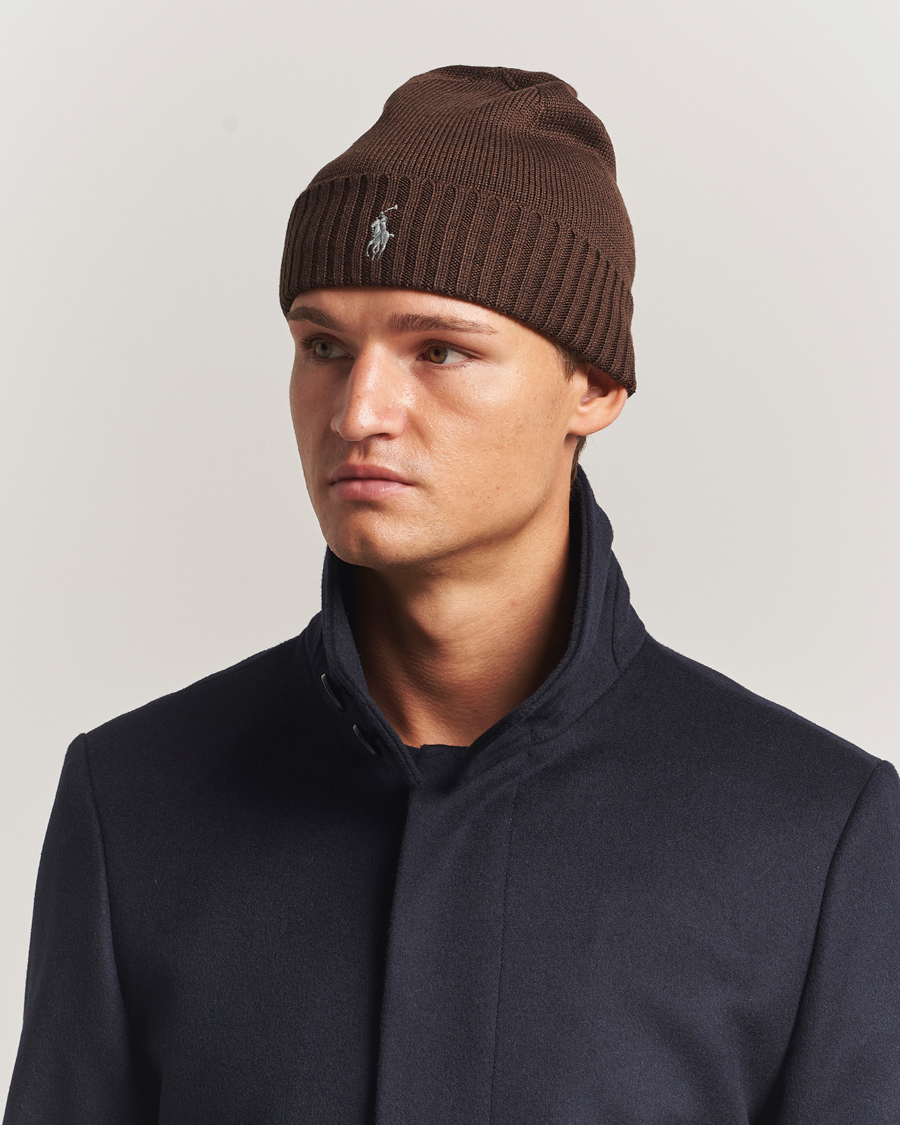 Herren | Mützen | Polo Ralph Lauren | Merino Beanie Brown Melange