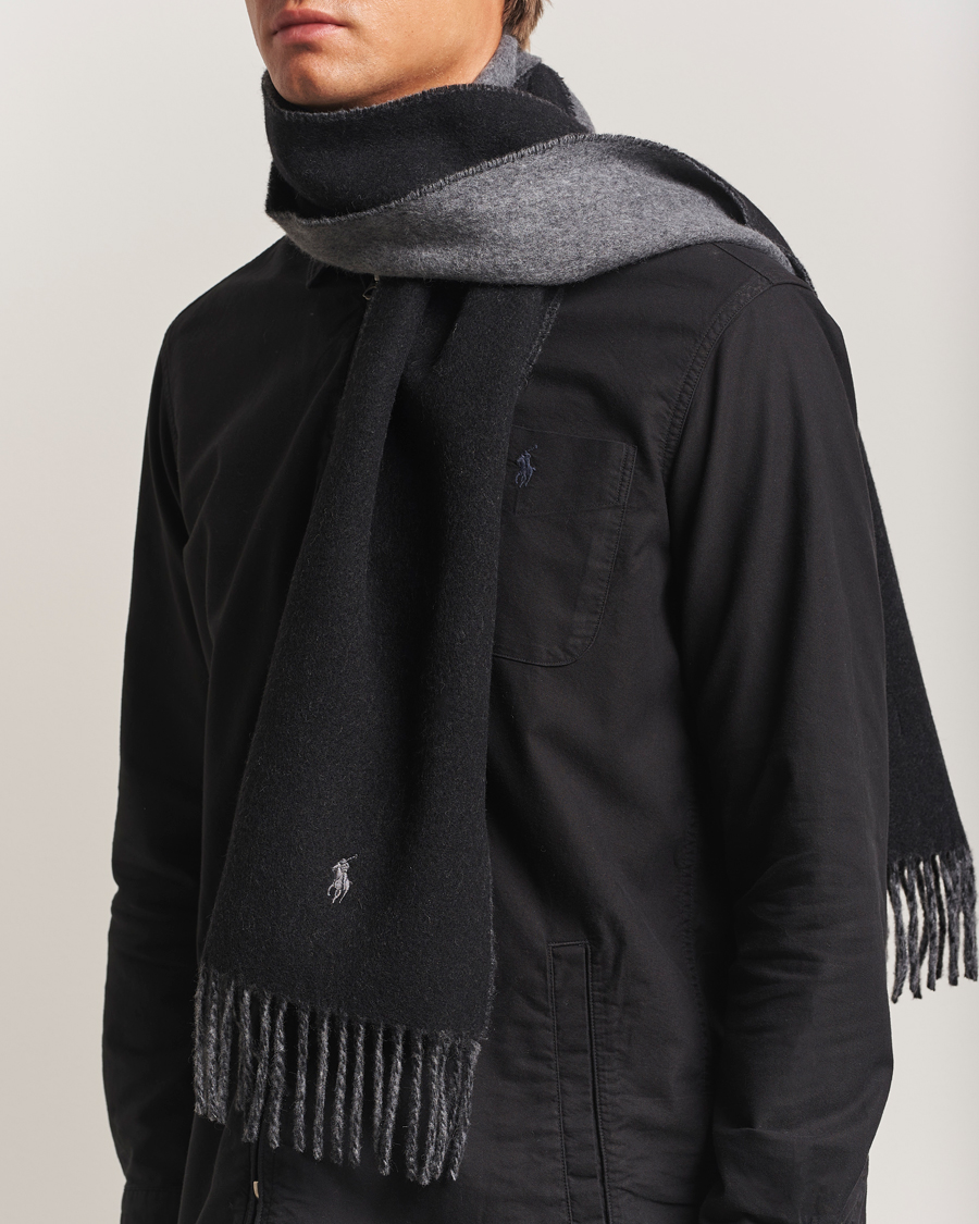 Herren | Schals | Polo Ralph Lauren | Reversible Wool Scarf Polo Black/Grey