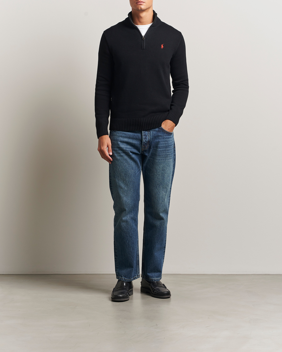 Herren | Pullover | Polo Ralph Lauren | Cotton Pullover Half-Zip Polo Black