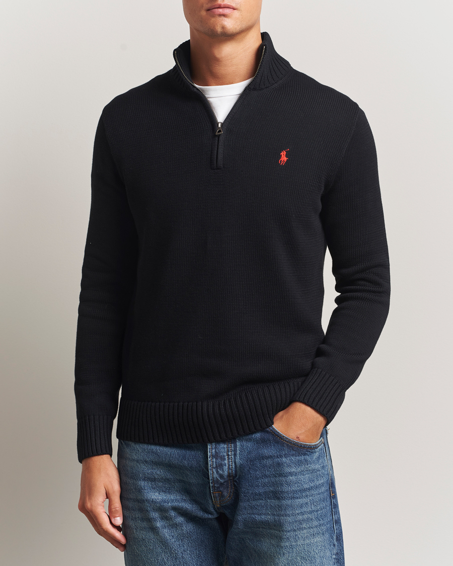 Herren | Pullover | Polo Ralph Lauren | Cotton Pullover Half-Zip Polo Black