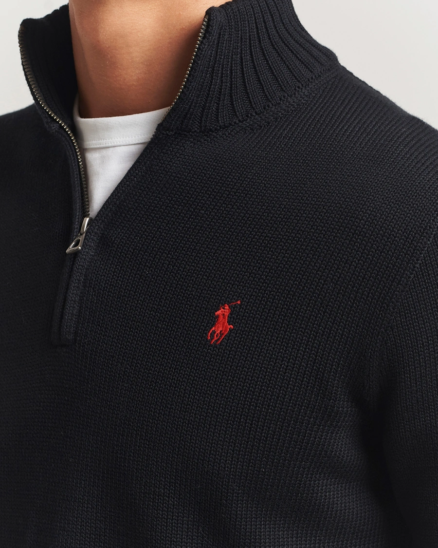 Herren | Pullover | Polo Ralph Lauren | Cotton Pullover Half-Zip Polo Black