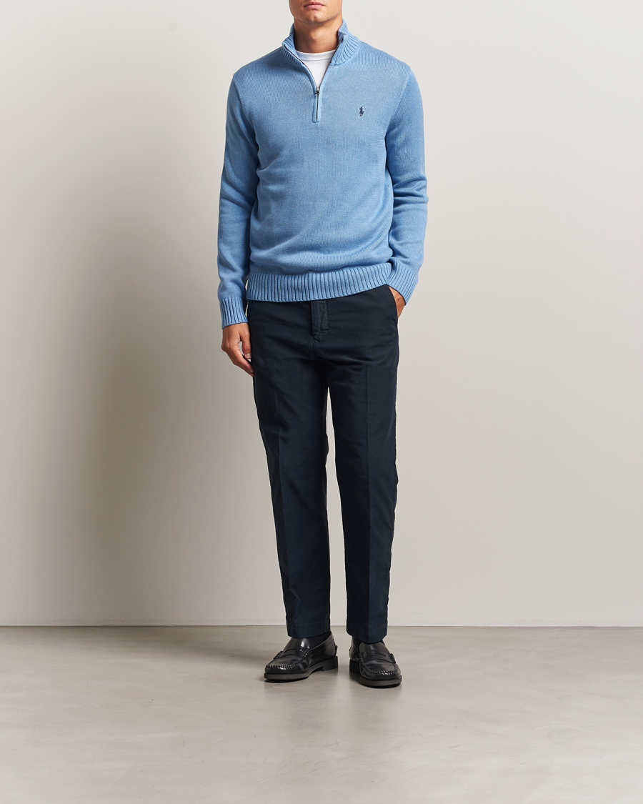 Herren | Pullover | Polo Ralph Lauren | Cotton Pullover Half-Zip Soft Royal Heather