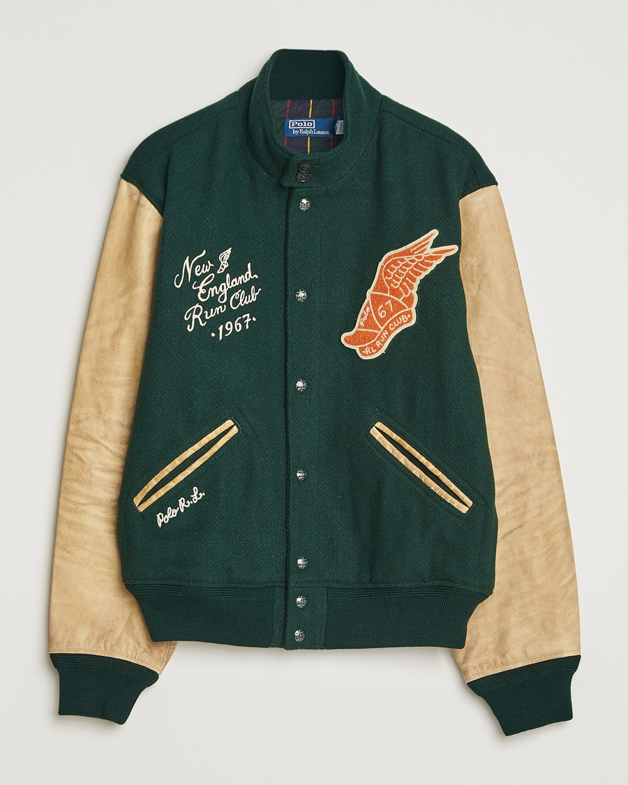 Herren | Jacken | Polo Ralph Lauren | Varsity Wool/Leather Bomber Jacket Churchill Green