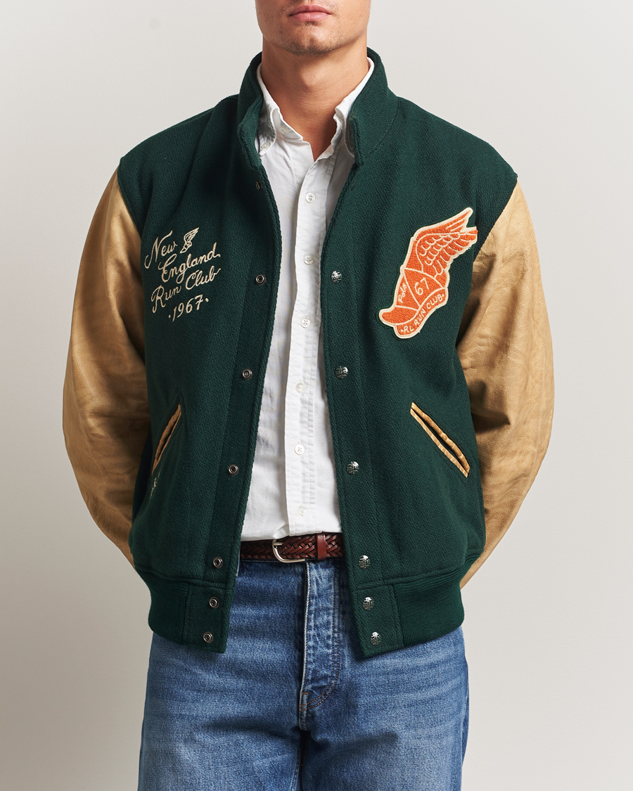 Herren | Jacken | Polo Ralph Lauren | Varsity Wool/Leather Bomber Jacket Churchill Green