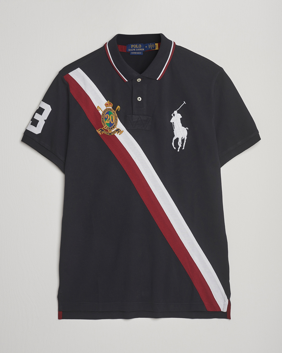 Herren | Poloshirts | Polo Ralph Lauren | Diagonal Stripe Big Pony Polo Polo Black