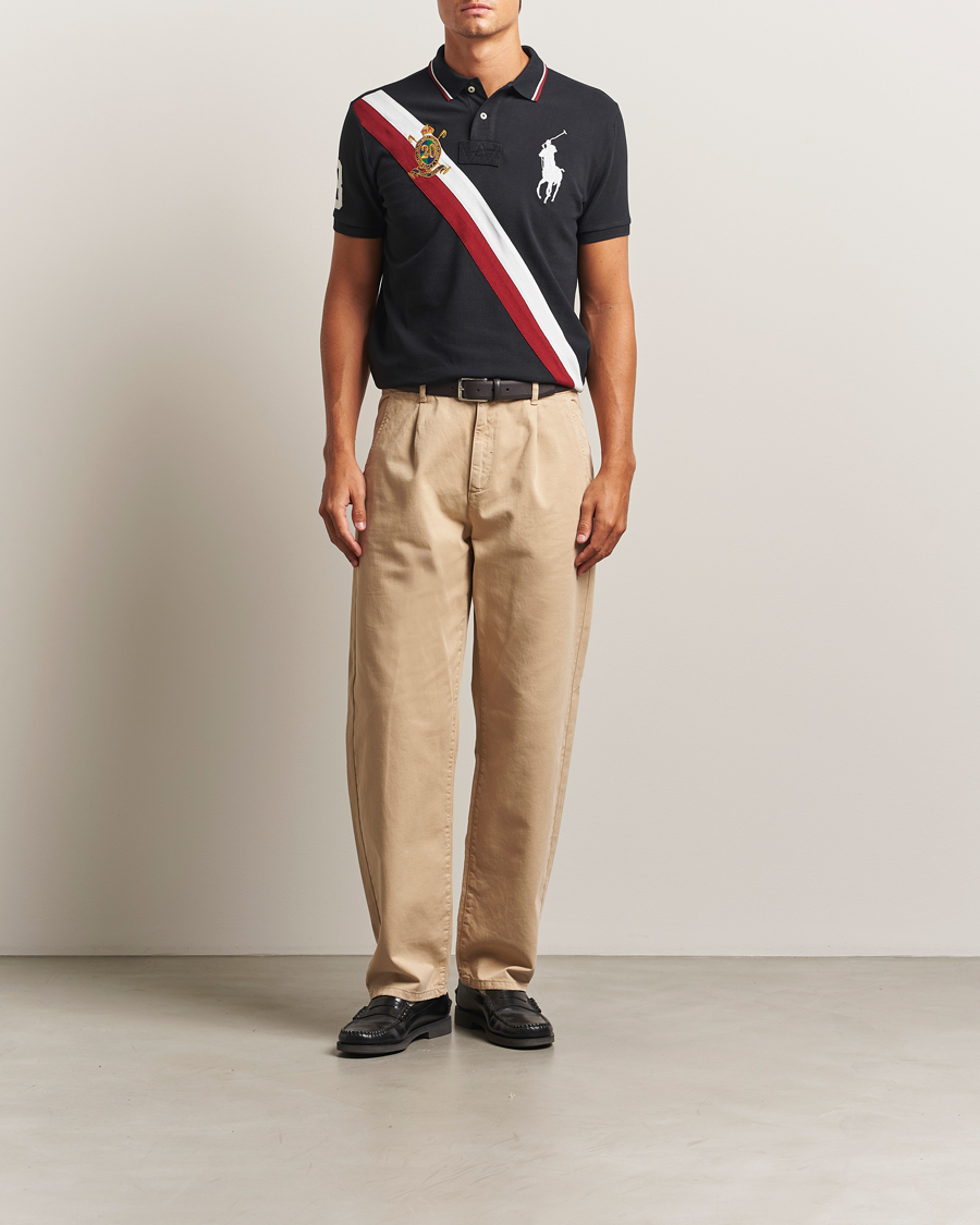 Herren | Poloshirts | Polo Ralph Lauren | Diagonal Stripe Big Pony Polo Polo Black