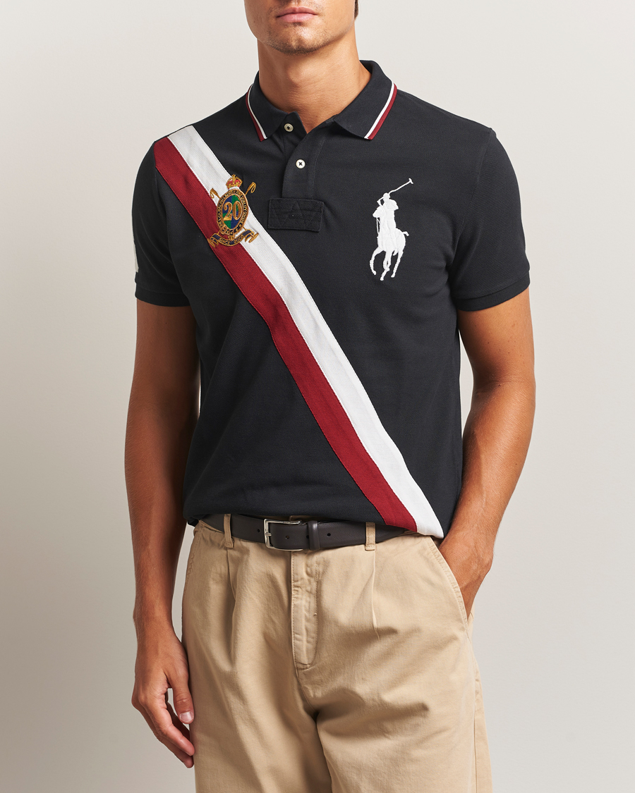 Herren | Poloshirts | Polo Ralph Lauren | Diagonal Stripe Big Pony Polo Polo Black