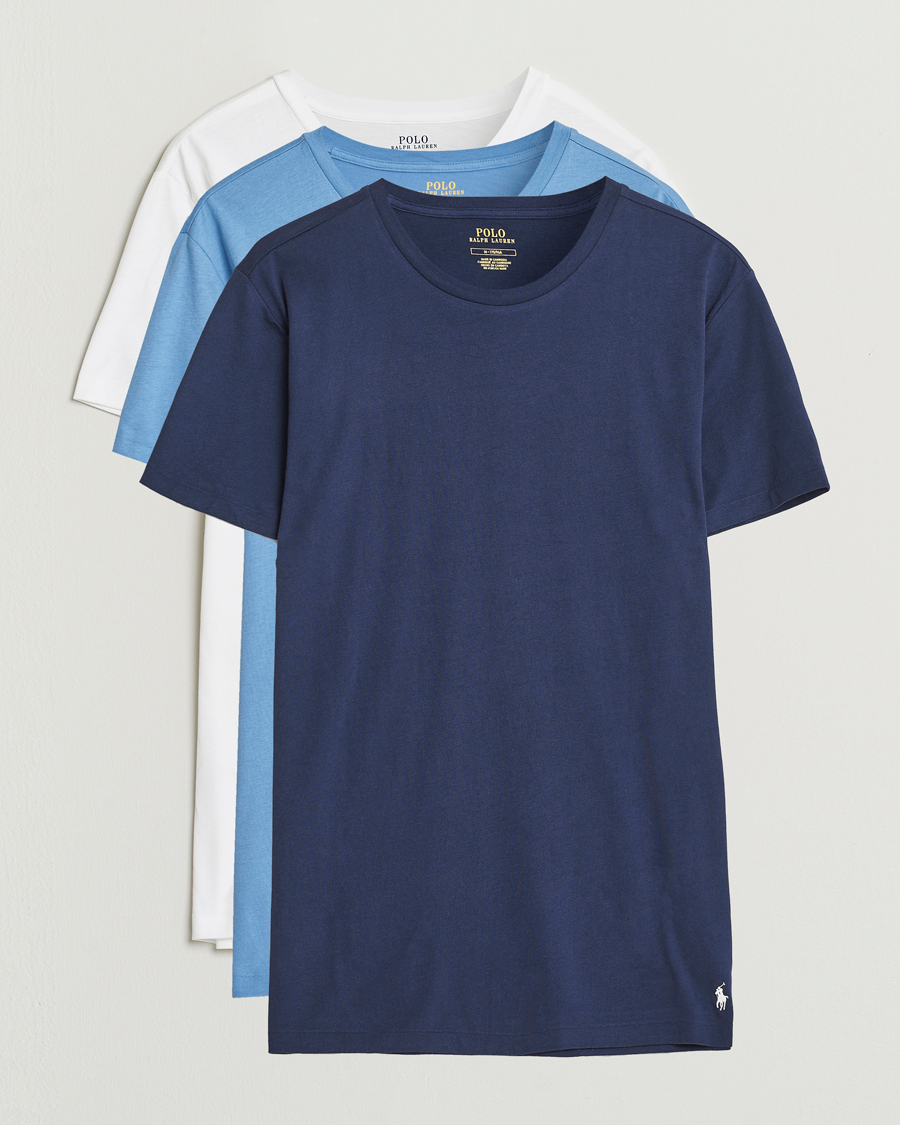 Herren | T-Shirts | Polo Ralph Lauren | 3-Pack Crew Neck T-Shirt Blue/White/Navy