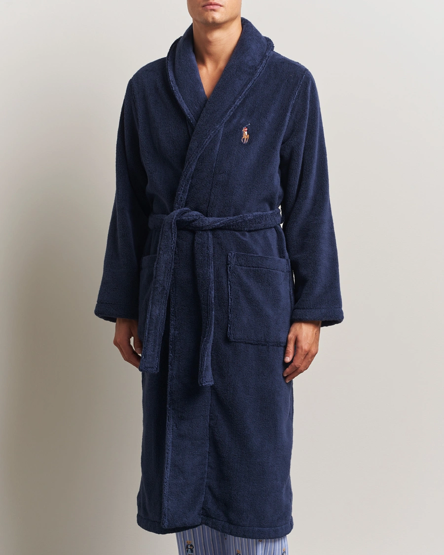 Herren | Schlafanzüge & Bademäntel | Polo Ralph Lauren | Cotton Terry Logo Robe Cruise Navy