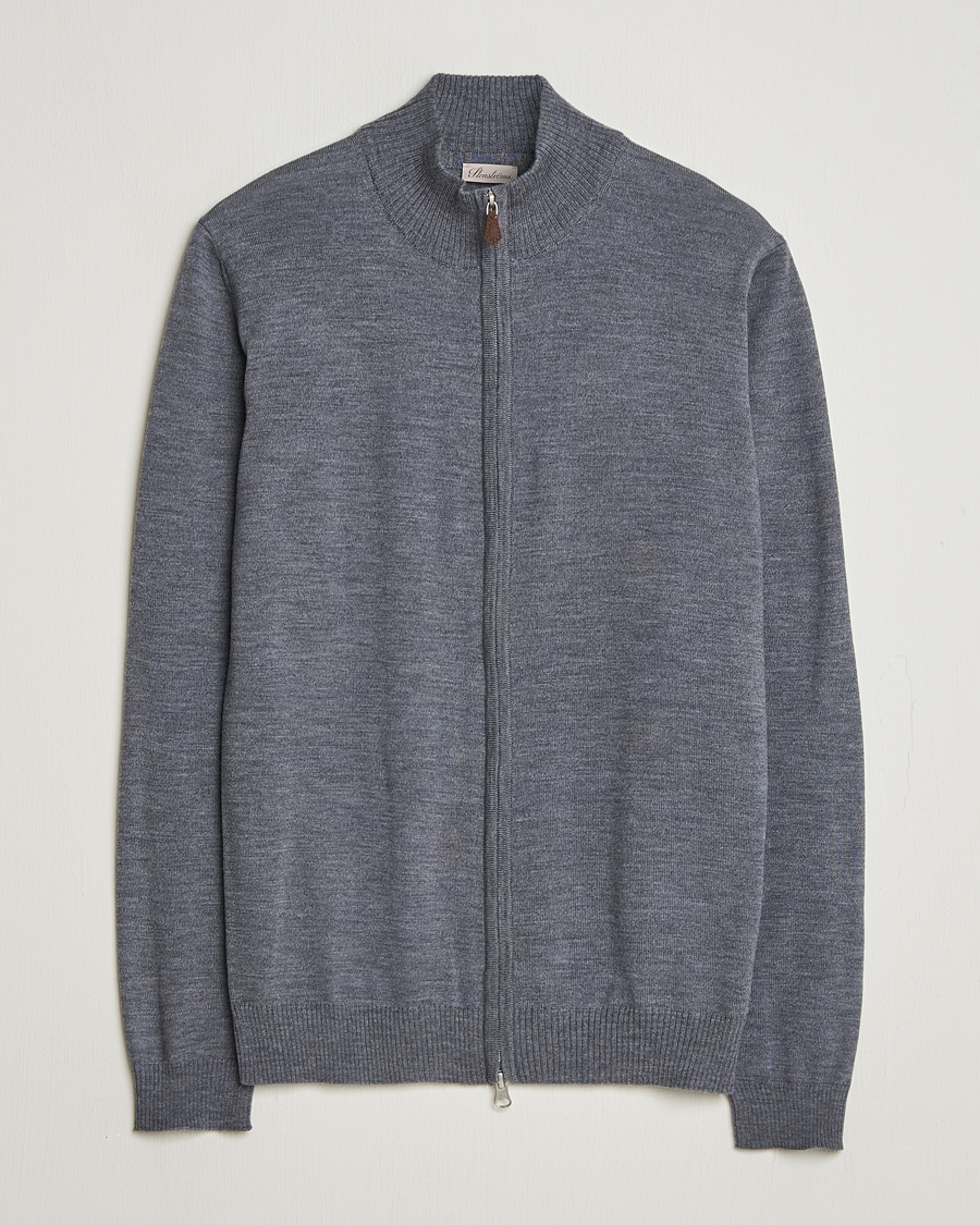 Herren | Pullover | Stenströms | Merino Full Zip Grey
