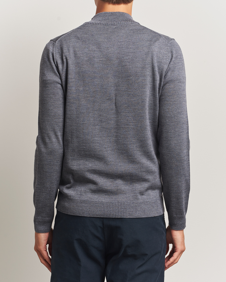Herren | Pullover | Stenströms | Merino Half-Zip Grey