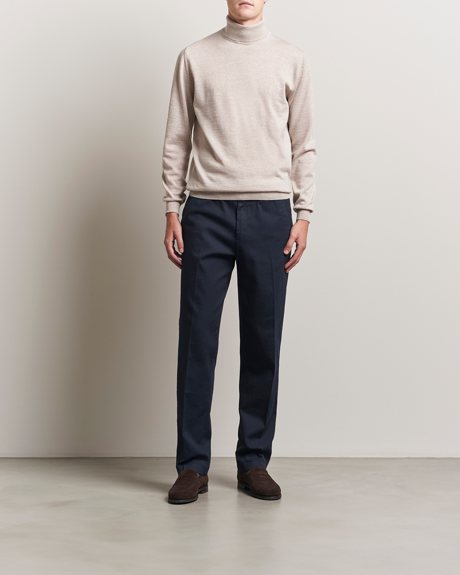 Herren | Pullover | Stenströms | Merino Rollneck Beige