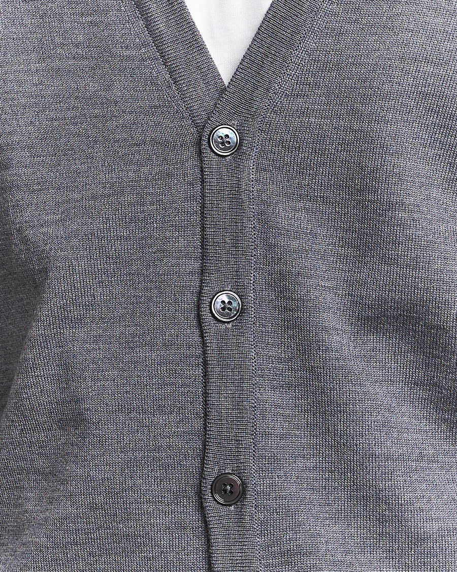 Herren | Pullover | Stenströms | Merino Cardigan Grey