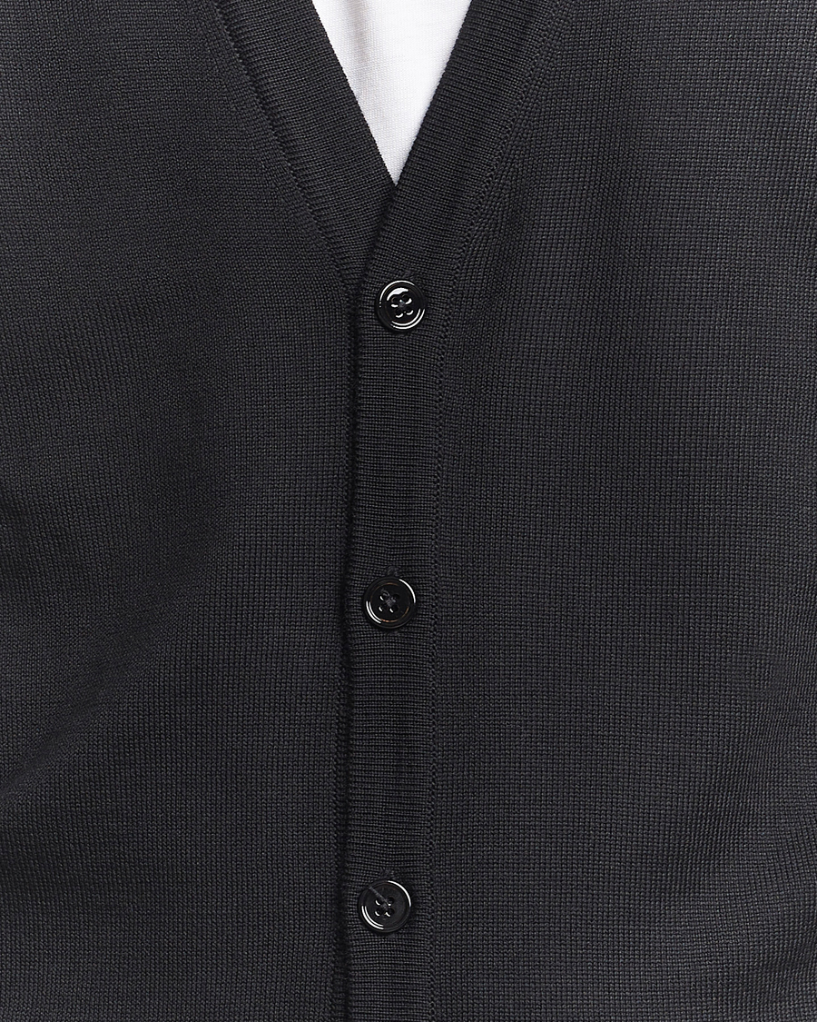 Herren | Pullover | Stenströms | Merino Cardigan Black