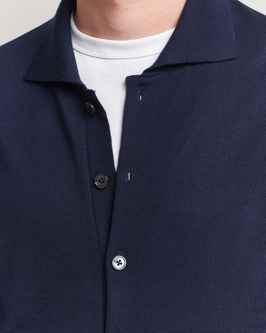 Herren | Pullover | Stenströms | Merino Pocket Cardigan Navy