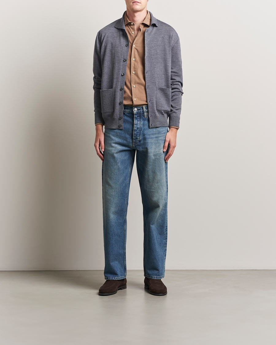 Herren | Pullover | Stenströms | Merino Pocket Cardigan Grey