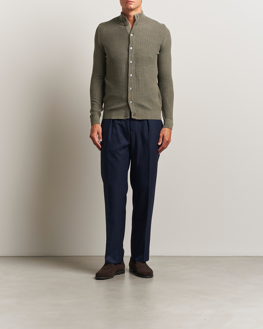 Herren | Pullover | Stenströms | Knitted Structure Cardigan Green