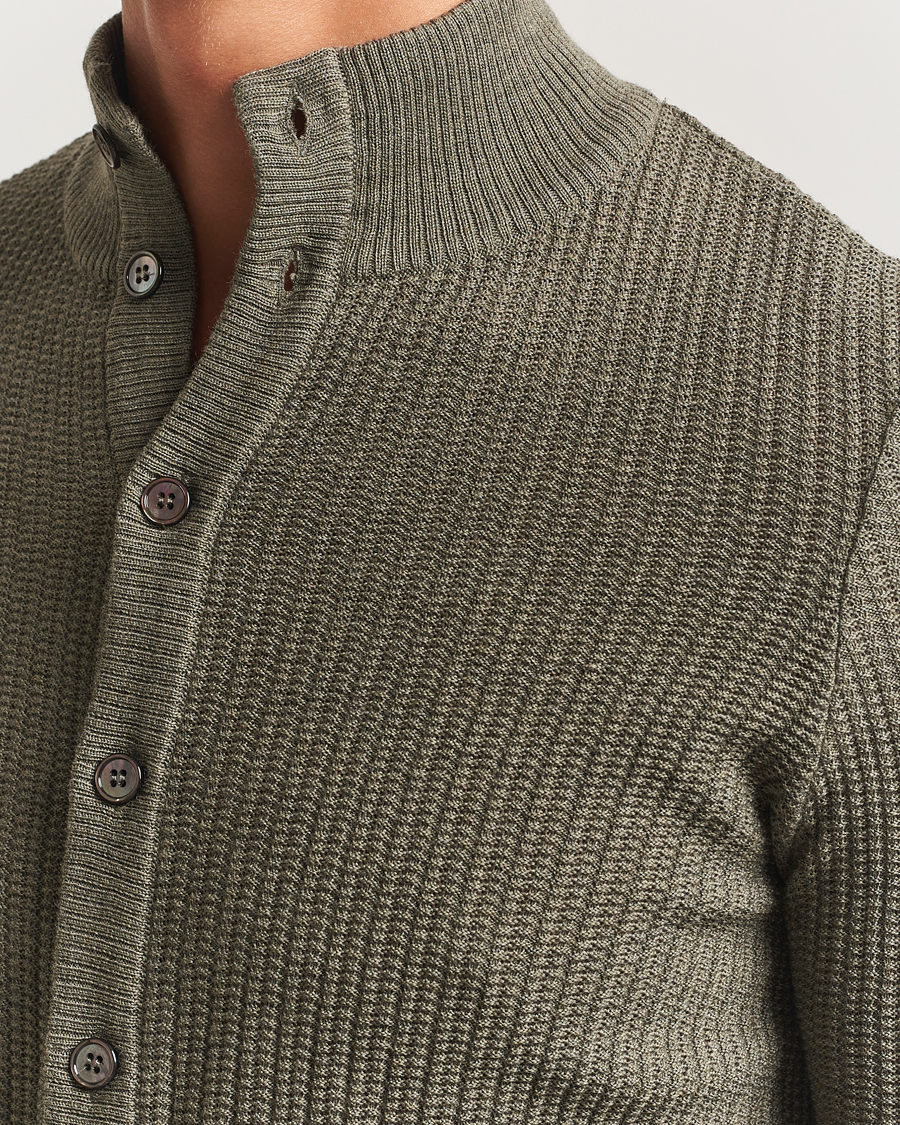 Herren | Pullover | Stenströms | Knitted Structure Cardigan Green
