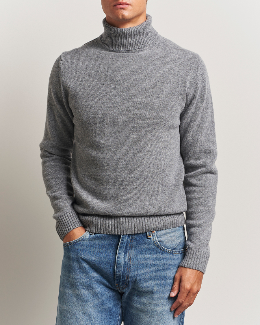 Herren | Pullover | Stenströms | Brushed Merino Rollneck Grey