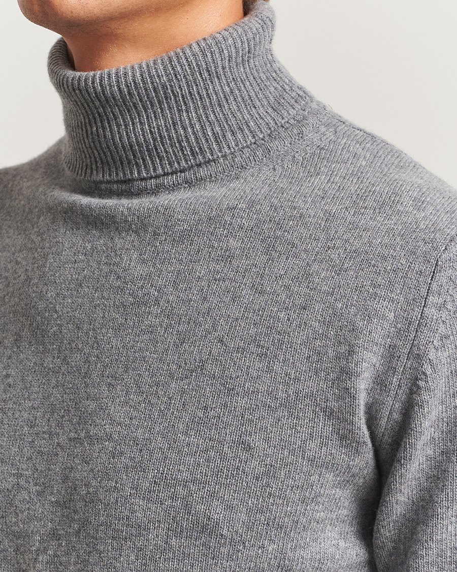 Herren | Pullover | Stenströms | Brushed Merino Rollneck Grey