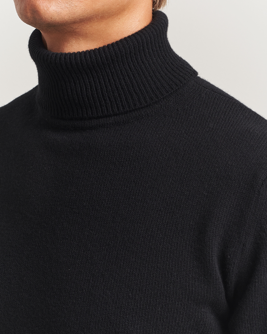 Herren | Pullover | Stenströms | Brushed Merino Rollneck Black