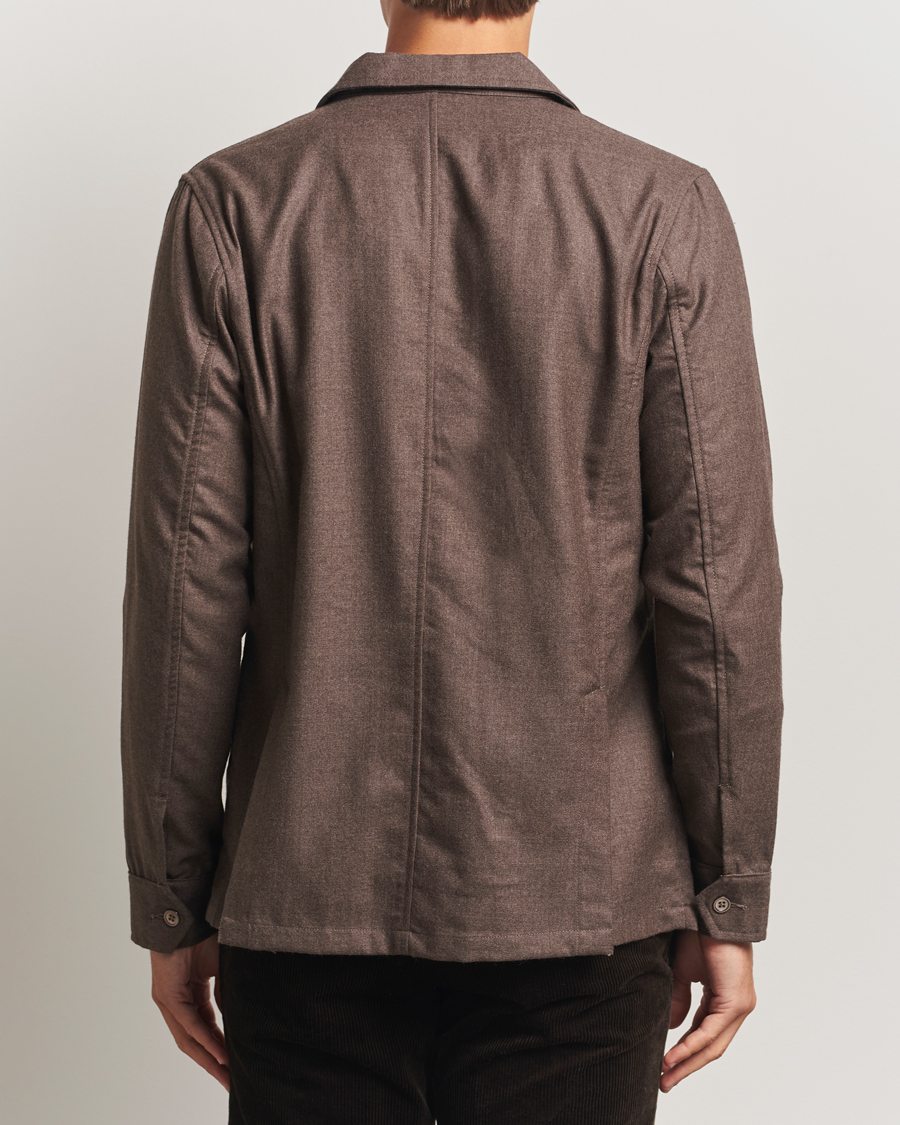 Herren | Hemden | Stenströms | Wool Overshirt Brown