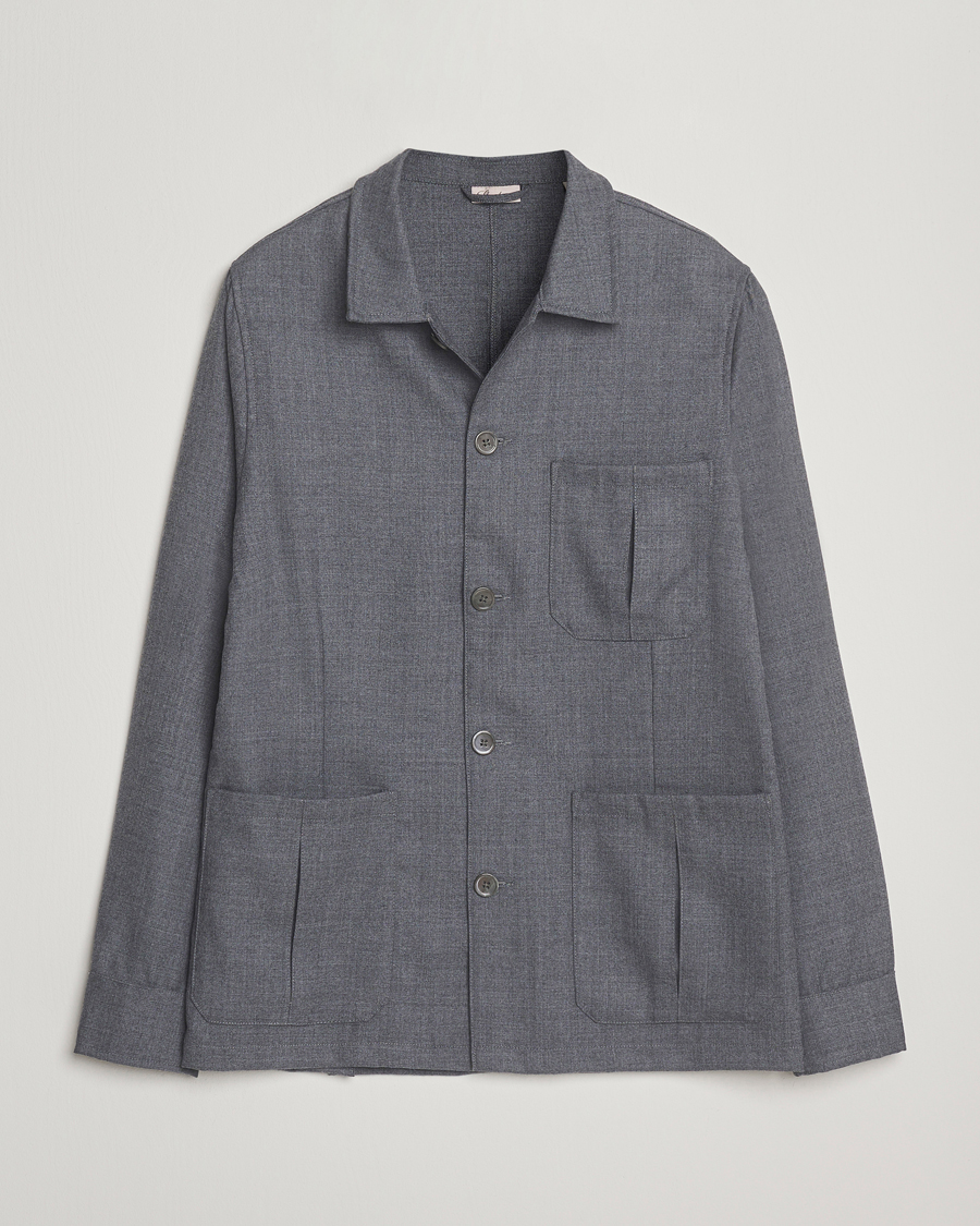 Herren | Hemden | Stenströms | Wool Overshirt Grey