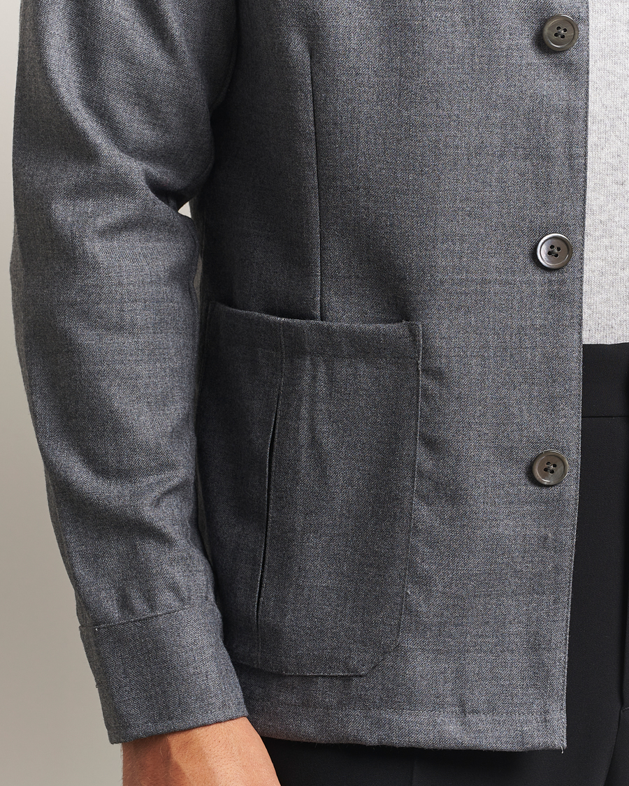 Herren | Hemden | Stenströms | Wool Overshirt Grey