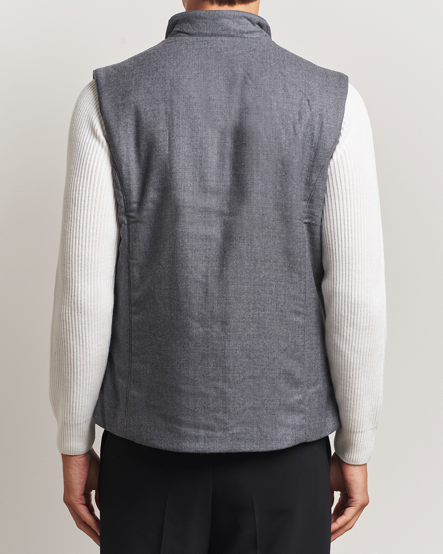 Herren | Westen | Stenströms | Wool Alcantara Detail Light Padded Vest Grey