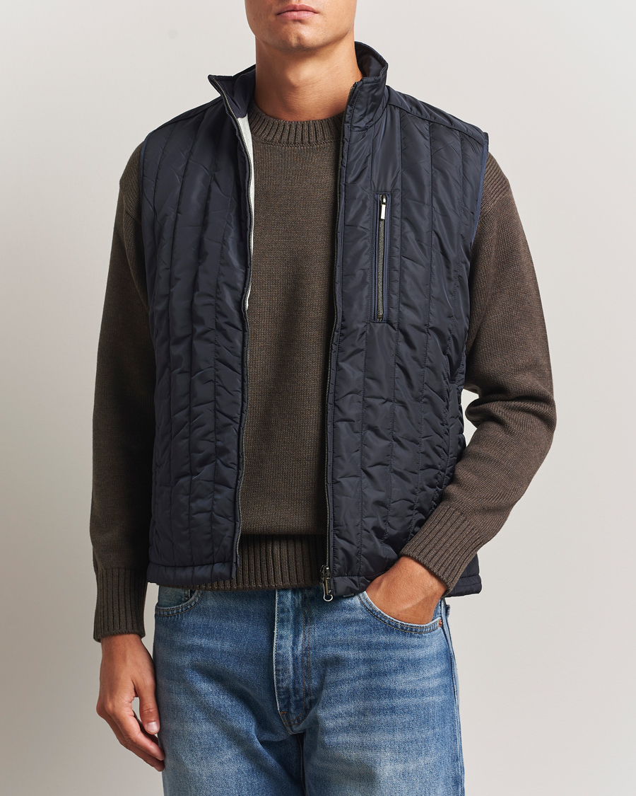 Herren | Westen | Stenströms | Nylon Quilted Light Padded Vest Navy