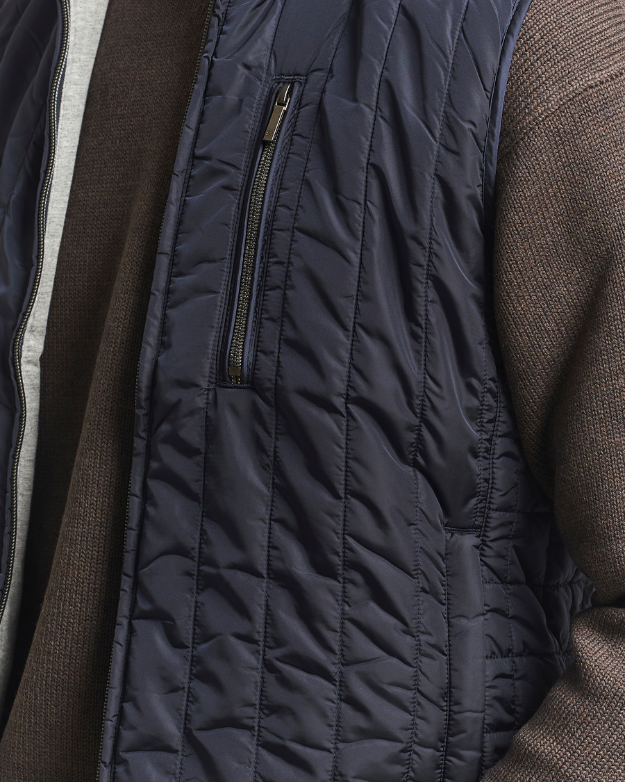 Herren | Westen | Stenströms | Nylon Quilted Light Padded Vest Navy