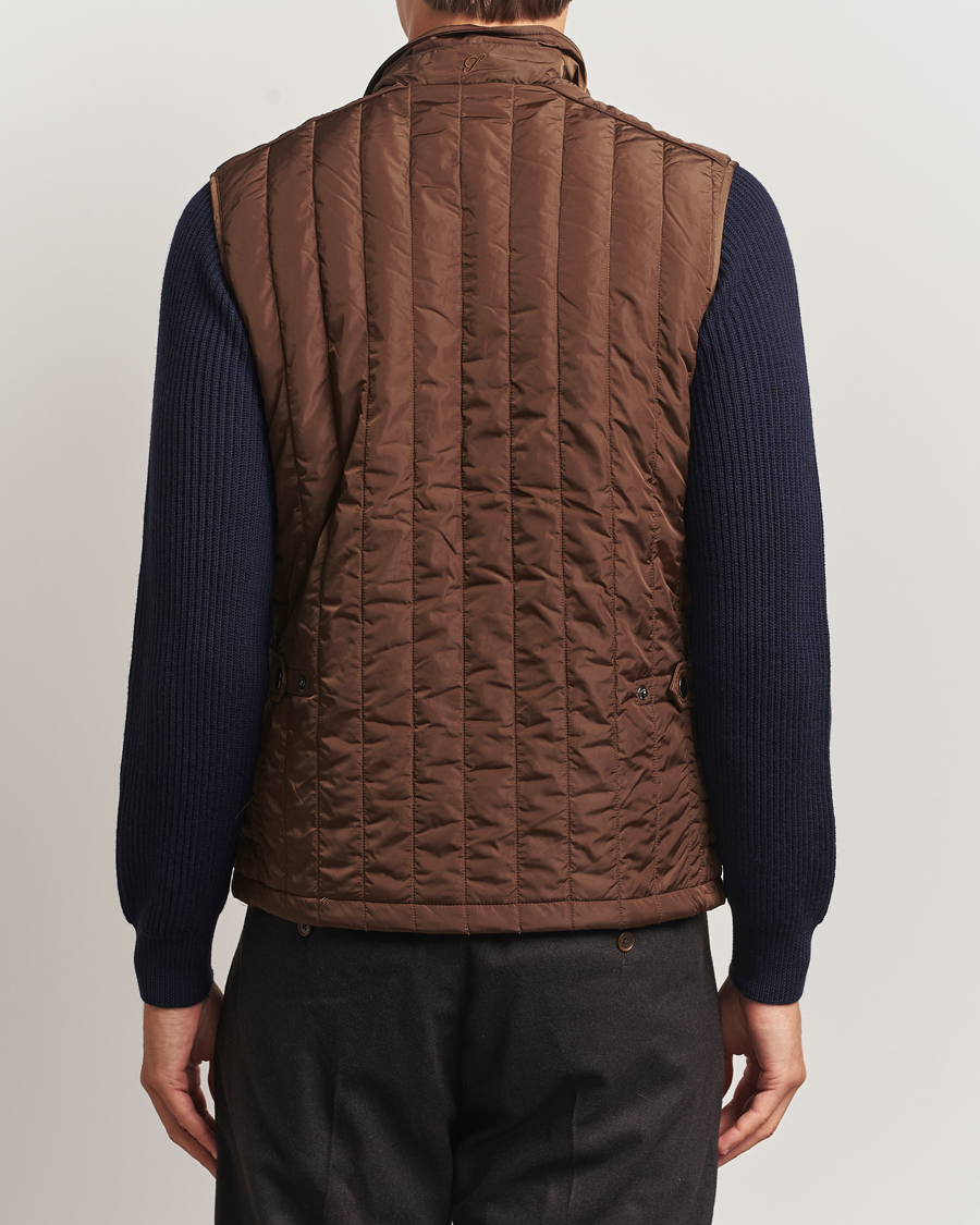Herren | Westen | Stenströms | Nylon Quilted Light Padded Vest Brown