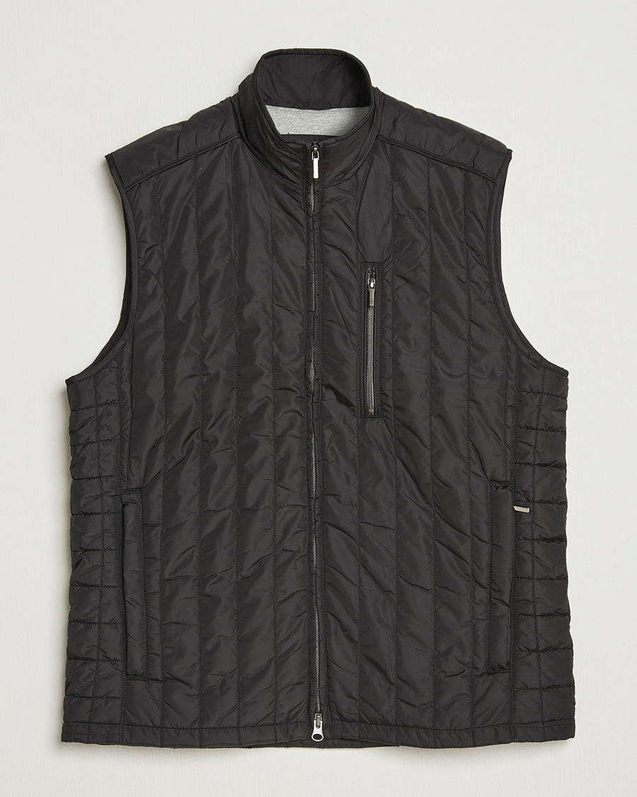 Herren | Westen | Stenströms | Nylon Quilted Light Padded Vest Black